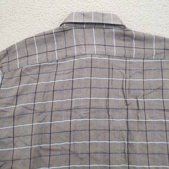 Thomas Dean Shirt‎ Mens Medium Gray Plaid Long Sleeve Button Up Classic Preppy - Picture 6 of 11